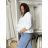 Women's Long Sleeve Jacket (S/M ONE SIZE) ITALIAN FASHION IMWB232761 S / M / L white
