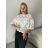Short Sleeve Shirt Dress women (uni L-2XL) ITALIAN MODA IMS20002 S / M / L white