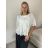 Short Sleeve Shirt Dress women (uni L-2XL) ITALIAN MODA IMS20002 S / M / L white