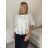 Short Sleeve Shirt Dress women (uni L-2XL) ITALIAN MODA IMS20002 S / M / L white