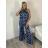 Women's summer tunic set long sleeve and skirt long polka dot (uni s / m) ITALIAN FASHION IMM20118 S / M dark blue