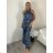 Women's summer tunic set long sleeve and skirt long polka dot (uni s / m) ITALIAN FASHION IMM20118 S / M dark blue