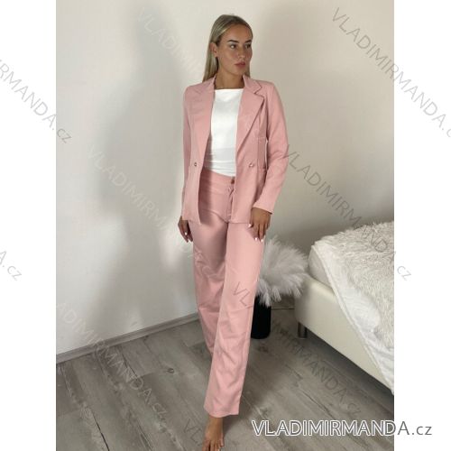 Set of long sweatpants and long sleeve sweatshirt for women (UNI S / L) TURKISH FASHION IMK20148 S / M růžová světlá