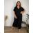 Summer dress oval short sleeve women's oversized (50/52/54 ONE SIZE) ITALIAN FASHION IM425011