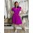 Women's Long Chiffon Short Sleeve Dress (S/M ONE SIZE) ITALIAN FASHION IMWGS231048 S / M / L růžová fuchsiová