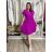 Women's Long Chiffon Short Sleeve Dress (S/M ONE SIZE) ITALIAN FASHION IMWGS231048 S / M / L růžová fuchsiová