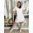 Women's Lace Short Sleeve Dress (UNI S-M) ITALIAN FASHION IMD20028 S / M / L white