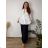 Women's Plus Size Long Sleeve Oversize Shirt (XL/2XL ONE SIZE) ITALIAN FASHION IMBM23015 50/52/54 white