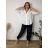 Women's Plus Size Long Sleeve Oversize Shirt (XL/2XL ONE SIZE) ITALIAN FASHION IMBM23015 50/52/54 white