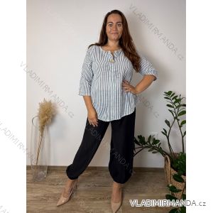 Women's Plus Size Long Sleeve Oversize Shirt (XL/2XL ONE SIZE) ITALIAN FASHION IMBM23015