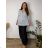 Women's Plus Size Long Sleeve Oversize Shirt (XL/2XL ONE SIZE) ITALIAN FASHION IMBM23015 44/46/48 white