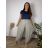 Women's Long Summer Pants with Belt (S/M ONE SIZE) ITALIAN FASHION IMD24080 46/48/50 Brown