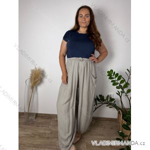 Women's Long Summer Pants with Belt (S/M ONE SIZE) ITALIAN FASHION IMD24080