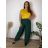 Women's Long Summer Pants with Belt (S/M ONE SIZE) ITALIAN FASHION IMD24080 46/48/50 Brown