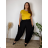 Women's Long Summer Pants with Belt (S/M ONE SIZE) ITALIAN FASHION IMD24080 46/48/50 Brown
