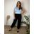 Women's Long Summer Pants with Belt (S/M ONE SIZE) ITALIAN FASHION IMD24080