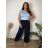 Women's Long Summer Pants with Belt (S/M ONE SIZE) ITALIAN FASHION IMD24080