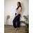 Women's Long Summer Pants with Belt (S/M ONE SIZE) ITALIAN FASHION IMD24080 44/46/48 black