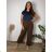 Women's Long Summer Pants with Belt (S/M ONE SIZE) ITALIAN FASHION IMD24080 44/46/48 black