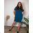 Summer dress oval short sleeve women's oversized (50/52/54 ONE SIZE) ITALIAN FASHION IM425011 44/46/48 black