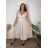 Summer dress oval short sleeve women's oversized (50/52/54 ONE SIZE) ITALIAN FASHION IM425011