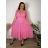 Summer dress oval short sleeve women's oversized (50/52/54 ONE SIZE) ITALIAN FASHION IM425011
