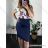 Women's short sleeve dress oversized (L-3XL) POLISH FASHION PMF24001/DR 42 dark blue