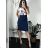 Women's short sleeve dress oversized (L-3XL) POLISH FASHION PMF24001/DR 42 dark blue