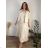 Elegant trousers with belt for women (S/M/L ONE SIZE) ITALIAN FASHION IM425057 46/48/50 beige