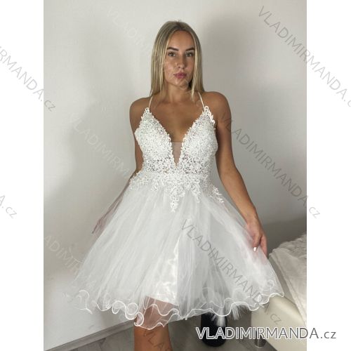 Satin Women's Long Summer Strapless Dress (S / M / L ONE SIZE) ITALIAN FASHION IMM22694 S / M white
