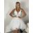 Satin Women's Long Summer Strapless Dress (S / M / L ONE SIZE) ITALIAN FASHION IMM22694 S / M white