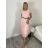 Summer dress oval short sleeve women's oversized (50/52/54 ONE SIZE) ITALIAN FASHION IM425011 S / M / L růžová světlá