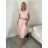 Summer dress oval short sleeve women's oversized (50/52/54 ONE SIZE) ITALIAN FASHION IM425011 S / M / L růžová světlá