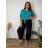 Summer dress oval short sleeve women's oversized (50/52/54 ONE SIZE) ITALIAN FASHION IM425011 44/46/48 black