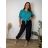 Summer dress oval short sleeve women's oversized (50/52/54 ONE SIZE) ITALIAN FASHION IM425011 44/46/48 black