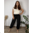 Women's Elegant Belt Long Sleeve Dress (S/M ONE SIZE) ITALIAN FASHION IMM23UN6139  black