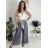 Elegant trousers with belt for women (S/M/L ONE SIZE) ITALIAN FASHION IM425057 šedá tmavá S / M / L
