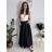 Women's long pleated skirt (S/M/L ONE SIZE) ITALIAN FASHION IM426033 black S / M / L