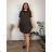 Summer dress oval short sleeve women's oversized (50/52/54 ONE SIZE) ITALIAN FASHION IM425011 46/48/50 beige