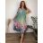 Summer dress oval short sleeve women's oversized (50/52/54 ONE SIZE) ITALIAN FASHION IM425011