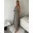 Women's strapless summer muslin dress with sleeves (S/M/L ONE SIZE) ITALIAN FASHION IM426180 S / M / L beige