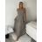 Women's strapless summer muslin dress with sleeves (S/M/L ONE SIZE) ITALIAN FASHION IM426180 S / M / L beige