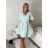 Summer dress oval short sleeve women's oversized (50/52/54 ONE SIZE) ITALIAN FASHION IM425011 M/L/XL white