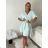 Summer dress oval short sleeve women's oversized (50/52/54 ONE SIZE) ITALIAN FASHION IM425011 M/L/XL white