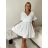 Summer dress oval short sleeve women's oversized (50/52/54 ONE SIZE) ITALIAN FASHION IM425011 M/L/XL white