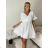 Summer dress oval short sleeve women's oversized (50/52/54 ONE SIZE) ITALIAN FASHION IM425011 M/L/XL white