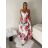 Women's Long Chiffon Short Sleeve Dress (S/M ONE SIZE) ITALIAN FASHION IMWGS231048