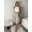 Women's Long Chiffon Short Sleeve Dress (S/M ONE SIZE) ITALIAN FASHION IMWGS231048 S / M / L light brown