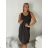Women's Long Chiffon Short Sleeve Dress (S/M ONE SIZE) ITALIAN FASHION IMWGS231048 S / M / L black