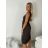 Women's Long Chiffon Short Sleeve Dress (S/M ONE SIZE) ITALIAN FASHION IMWGS231048 S / M / L black
